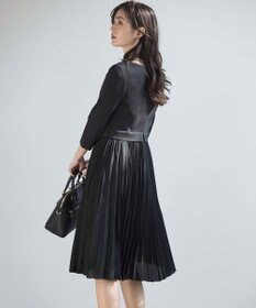 組曲 L 【KUMIKYOKU NAVY】ジャージーコンビプリーツ ワンピース