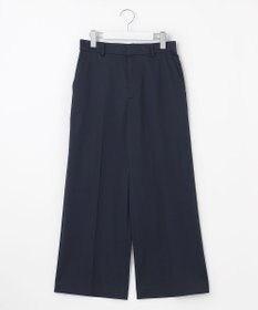 自由区 L 【接触冷感・洗える】コットンサテンストレッチクロップド丈ワイド パンツ