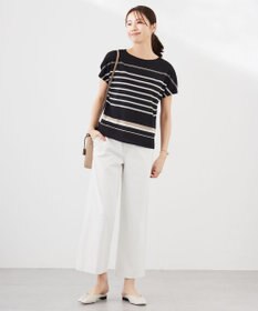 J.PRESS LADIES 【洗える・吸水速乾】麻シェルドライ セミワイド パンツ