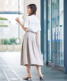 Tiaclasse 【新色追加・洗える】フロントタック配色ブラウス