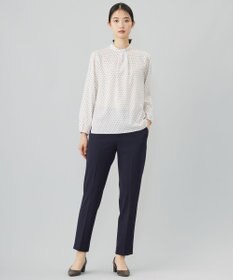 J.PRESS LADIES L 【洗える】ジオメトリックプリント ブラウス