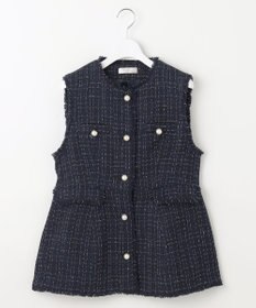 Feroux 【洗える】ラメツイード ジレ