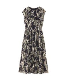 YECCA VECCA フラワー柄シアープリーツワンピース