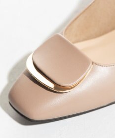 Dominic3 スクエアモチーフ レザーパンプス