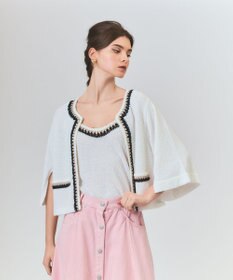 GRACE CONTINENTAL ツイーディーニットカーディガン