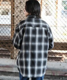 WEGO 【ユニセックス着用ITEM/SMLサイズ展開】オンブレチェックシャツ（LS）