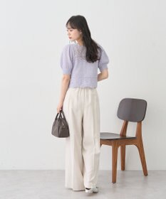 earth music&ecology キャットヤーン透かし編みニットプルオーバー