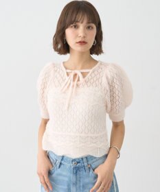 earth music&ecology キャットヤーン透かし編みニットプルオーバー