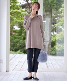 Tiaclasse 【安田美沙子さん着用・選べる2type・新色追加】ボタンニットチュニック