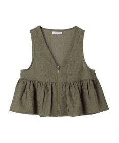 Green Parks ジャガードペプラムＺｉｐベスト