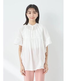 earth music&ecology コットンボイルボリュームブラウス