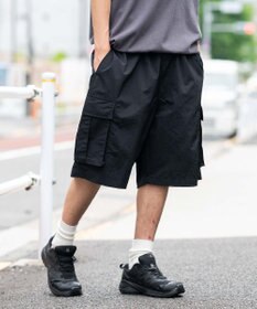 WEGO 【撥水/速乾/ウエストゴム/ユニセックス着用ITEM/MLサイズ展開】ナイロンイージーバギーカーゴショーツ