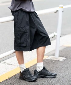 WEGO 【撥水/速乾/ウエストゴム/ユニセックス着用ITEM/MLサイズ展開】ナイロンイージーバギーカーゴショーツ