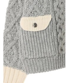 AMERICAN HOLIC 配色ケーブルニットカーディガン