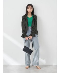 earth music&ecology ギャザーショートブラウス