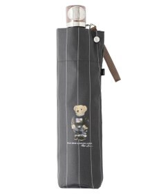 MOONBAT POLO RALPH LAUREN メンズ 折りたたみ傘 ストライプ×BEAR 65cm