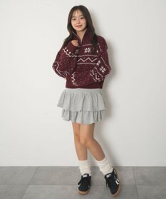 WEGO ノルディック柄ハーフジップニット