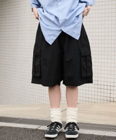 WEGO 【撥水/速乾/ウエストゴム/ユニセックス着用ITEM/MLサイズ展開】ナイロンイージーバギーカーゴショーツ