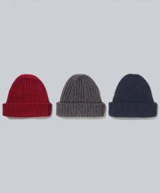 WHITE MAILS 【UNISEX】WOOL PAPER DOUBLE KNIT リブビーニー