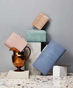 TOPKAPI 【TOPKAPI】イタリアンレザー リザード型押し がま口２つ折り財布 LUCIA ルチア