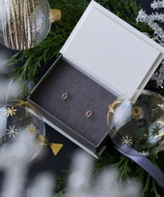 Phoebe 【K10】ダブルハーフプープピアス　ローズゴールド