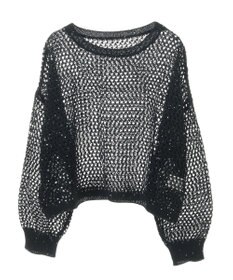 earth music&ecology スパンコールメッシュニットプルオーバー