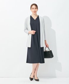 自由区 【洗える】アムンゼンジャージー Vネックワンピース