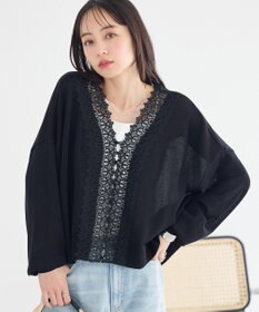 earth music&ecology 【2WAY】レーストリムシアーニットカーディガン