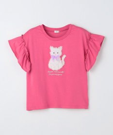 ANY KIDS 【綿100%】ひんやり フリル袖 もしゃもしゃTシャツ