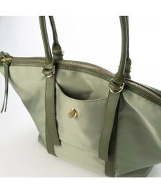 UNBILLION ペルケ perche / ナイロン×牛革かぶせジェムストーントートバッグ