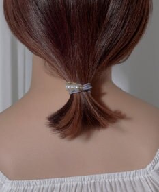 Phoebe パールラインコンビヘアブレス グレー