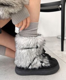 WEGO ボリュームファーレースアップFムートンブーツ