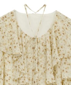 earth music&ecology チョーカー付き楊柳ラッフルブラウス