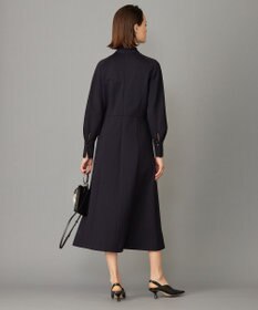 ICB L 【洗える】 レーヨンストレッチポンチ フレアワンピース