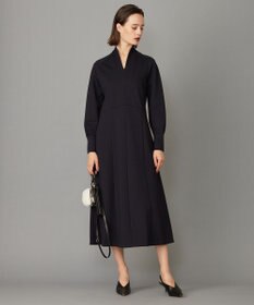 ICB L 【洗える】 レーヨンストレッチポンチ フレアワンピース