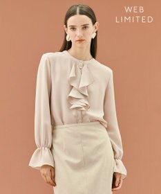 BEIGE， 【WEB限定・洗える】CLARION / バンドカラーフリルブラウス
