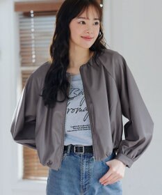 Tiaclasse 【洗える】ソフトフェイクレザージップブルゾン