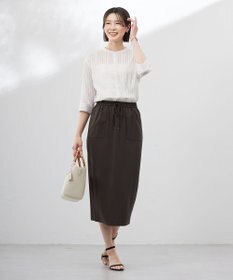 J.PRESS LADIES L 【WEB限定カラーあり・洗える・接触冷感・吸水速乾】Lightジョーゼット ナロー スカート