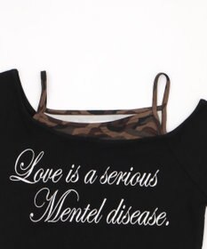 WEGO ドッキングオフショルデザインちびT