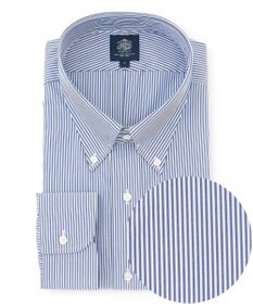 J.PRESS MEN 【KING SIZE】【PREMIUM PLEATS / 形態安定】ロンドンストライプ ドレスシャツ / B.D.