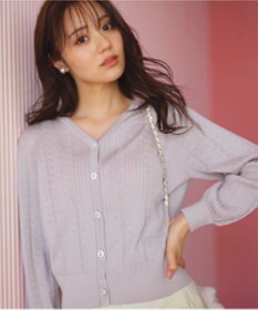 Feroux 【洗える】ビジューボタン カーディガン