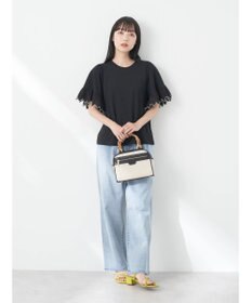 earth music&ecology 配色スカラップスリーブＴＥＥ