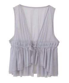 earth music&ecology チュールドロストギャザーベスト