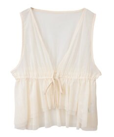 earth music&ecology チュールドロストギャザーベスト