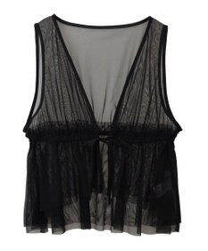 earth music&ecology チュールドロストギャザーベスト