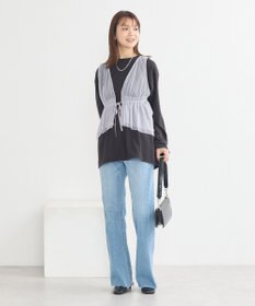 earth music&ecology チュールドロストギャザーベスト