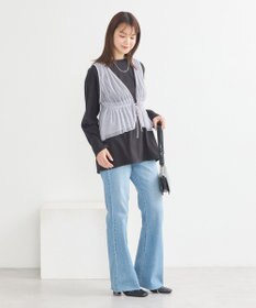 earth music&ecology チュールドロストギャザーベスト