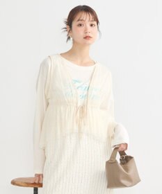 earth music&ecology チュールドロストギャザーベスト