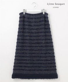 自由区 【カトリエムブーケ】Tweed melange フリンジスカート