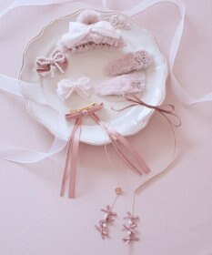 Maison de FLEUR ピンクマニアグログランリボンカチューシャ